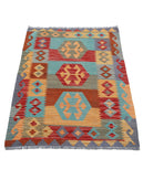 Maimana-Kilim 2'6'' X 3'10'' Hand-Knotted Wool Kilim 2'6'' x 3'10'' (75 X 115) / Multi / Multi