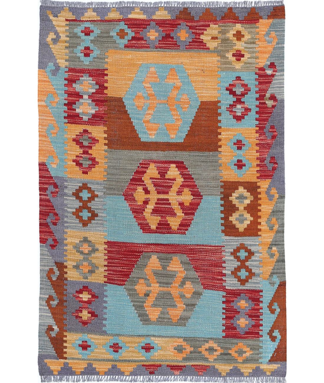 Maimana-Kilim 2'6'' X 3'10'' Hand-Knotted Wool Kilim 2'6'' x 3'10'' (75 X 115) / Multi / Multi