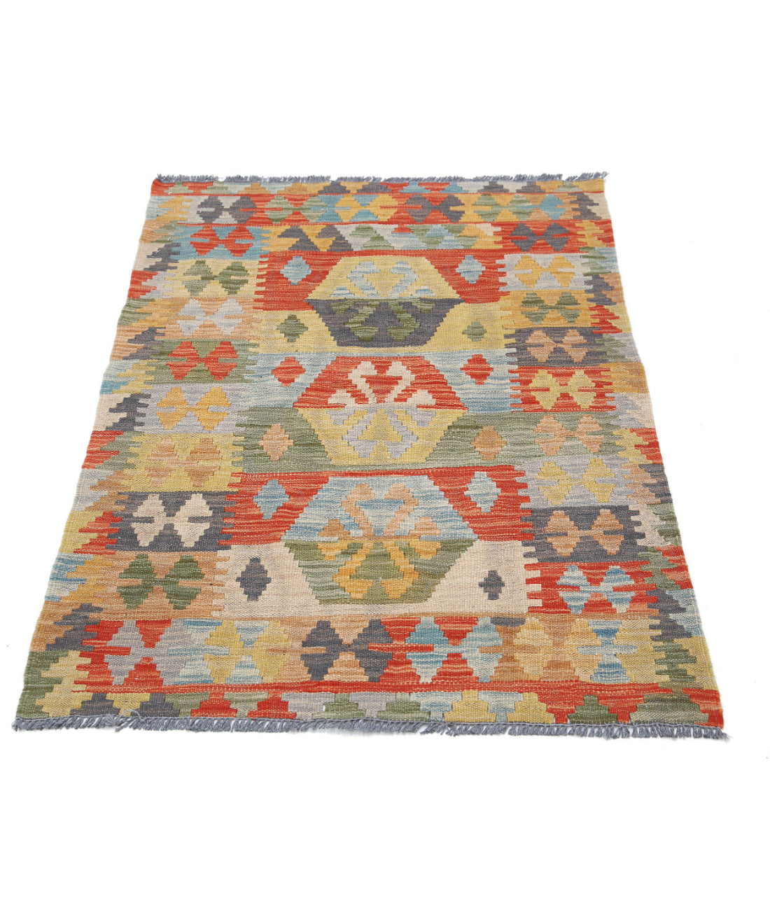 Maimana-Kilim 2'8'' X 4'0'' Hand-Knotted Wool Kilim 2'8'' x 4'0'' (80 X 120) / Multi / Multi