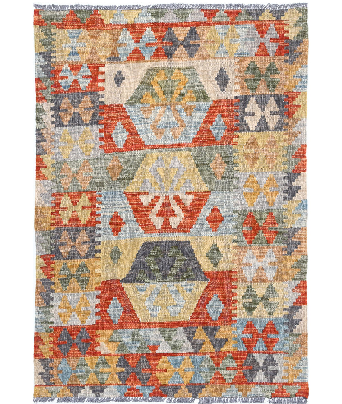 Maimana-Kilim 2'8'' X 4'0'' Hand-Knotted Wool Kilim 2'8'' x 4'0'' (80 X 120) / Multi / Multi