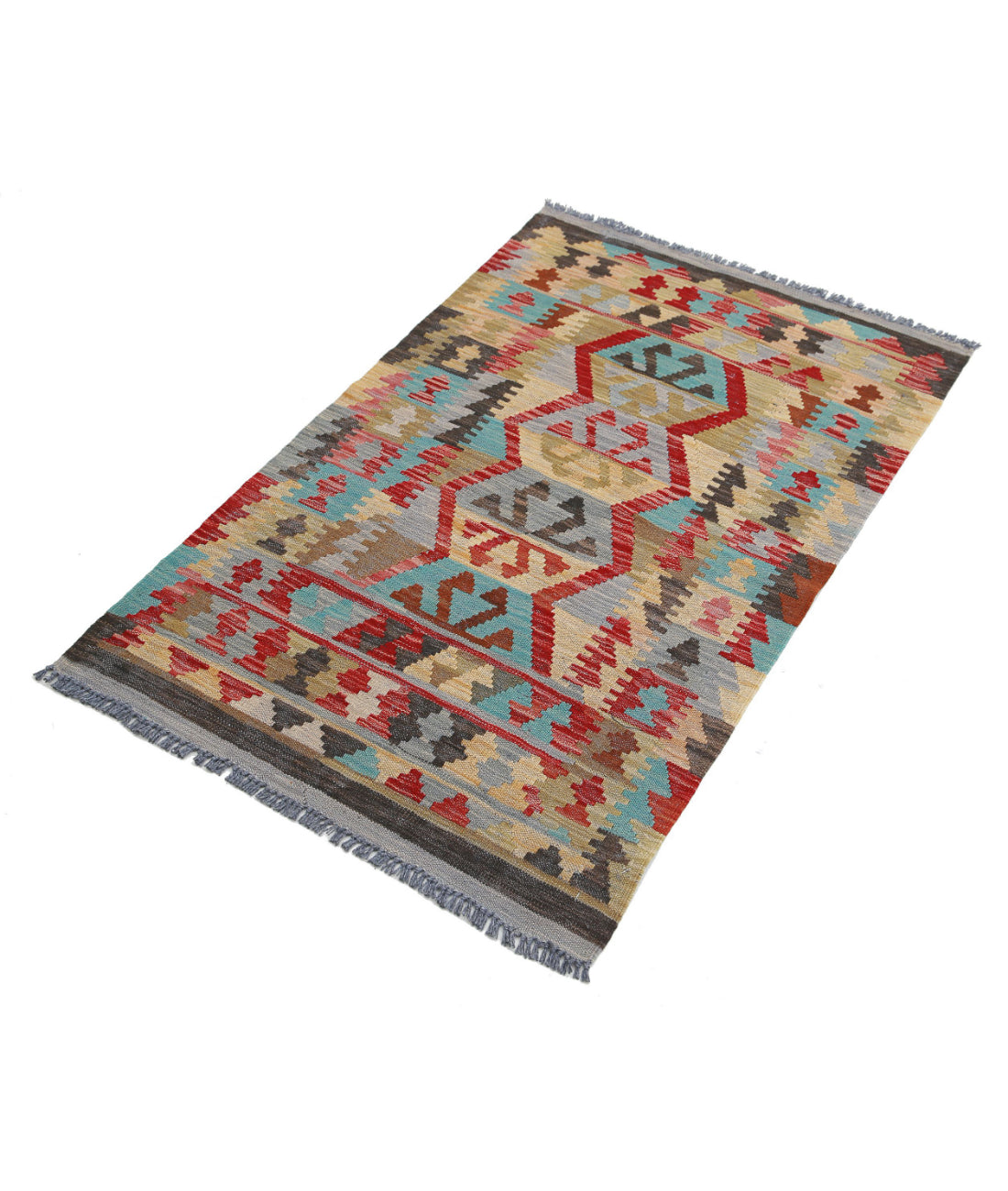 Maimana-Kilim 2'7'' X 4'3'' Hand-Knotted Wool Kilim 2'7'' x 4'3'' (78 X 128) / Multi / Multi