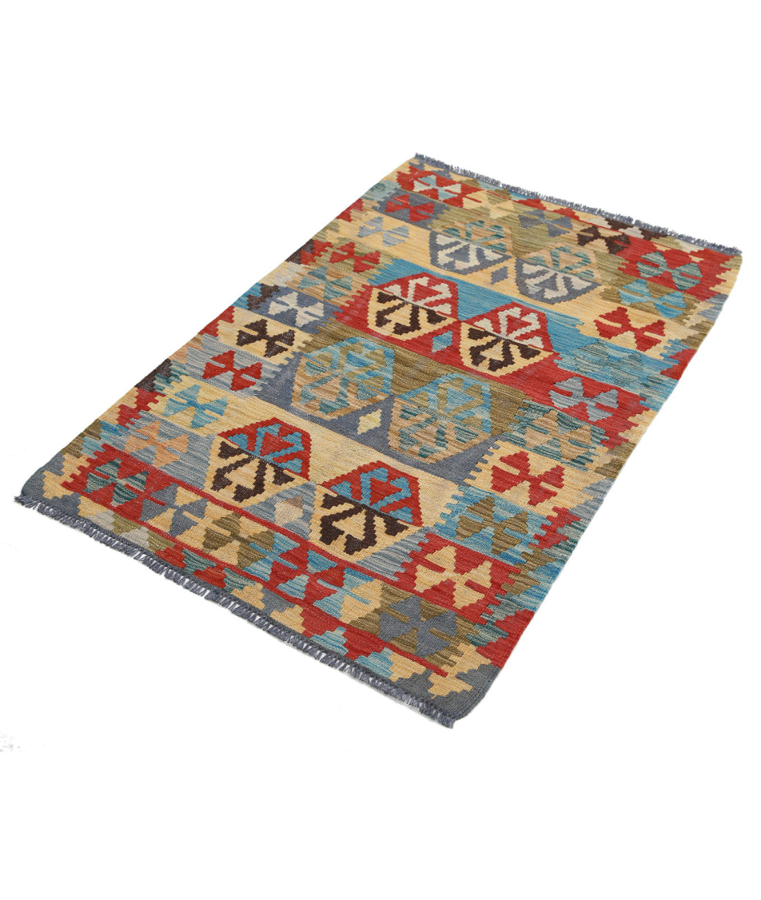 Maimana-Kilim 2'9'' X 4'1'' Hand-Knotted Wool Kilim 2'9'' x 4'1'' (83 X 123) / Multi / Multi