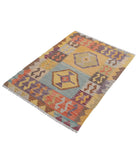 Maimana-Kilim 2'9'' X 3'11'' Hand-Knotted Wool Kilim 2'9'' x 3'11'' (83 X 118) / Multi / Multi