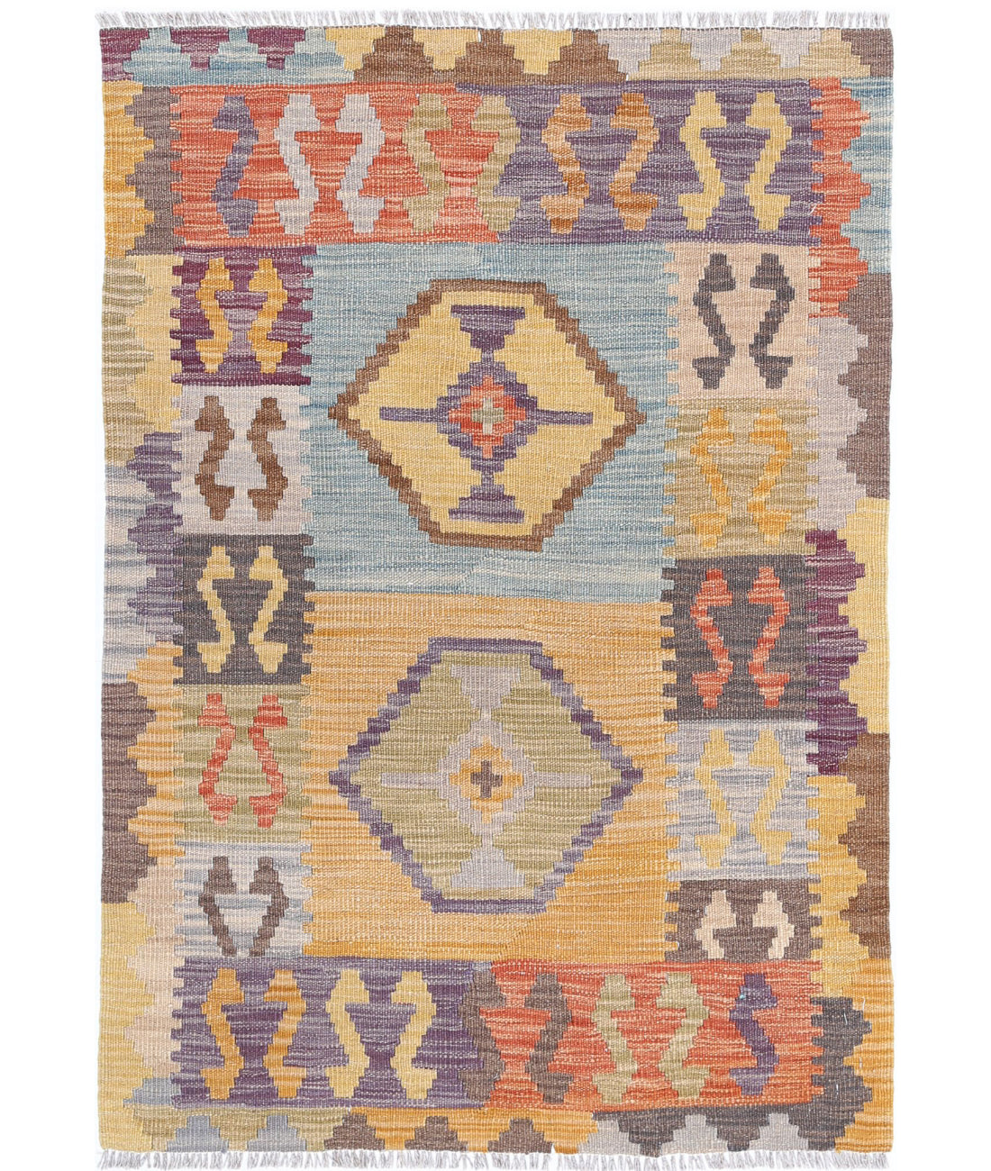 Maimana-Kilim 2'9'' X 3'11'' Hand-Knotted Wool Kilim 2'9'' x 3'11'' (83 X 118) / Multi / Multi