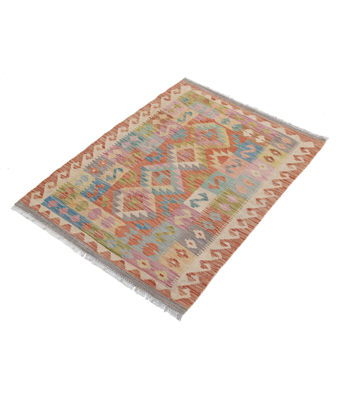 Maimana-Kilim 2'8'' X 3'7'' Hand-Knotted Wool Kilim 2'8'' x 3'7'' (80 X 108) / Multi / Multi