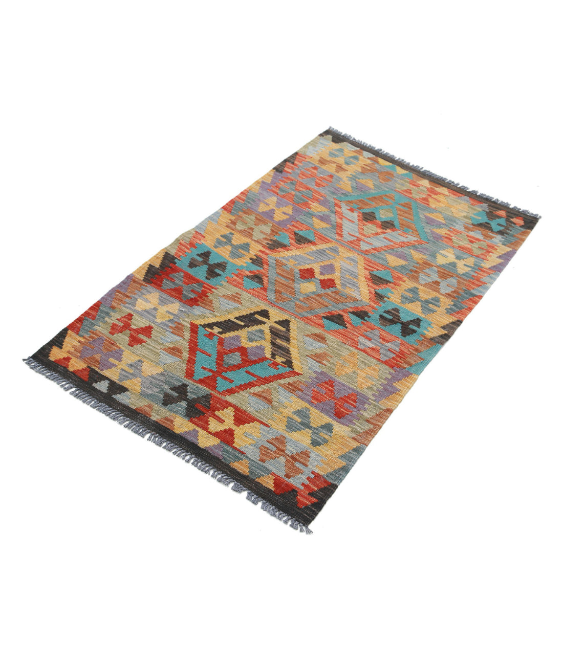 Maimana-Kilim 2'6'' X 4'1'' Hand-Knotted Wool Kilim 2'6'' x 4'1'' (75 X 123) / Multi / Multi