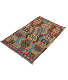 Maimana-Kilim 2'6'' X 4'1'' Hand-Knotted Wool Kilim 2'6'' x 4'1'' (75 X 123) / Multi / Multi