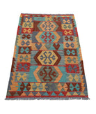 Maimana-Kilim 2'6'' X 4'1'' Hand-Knotted Wool Kilim 2'6'' x 4'1'' (75 X 123) / Multi / Multi