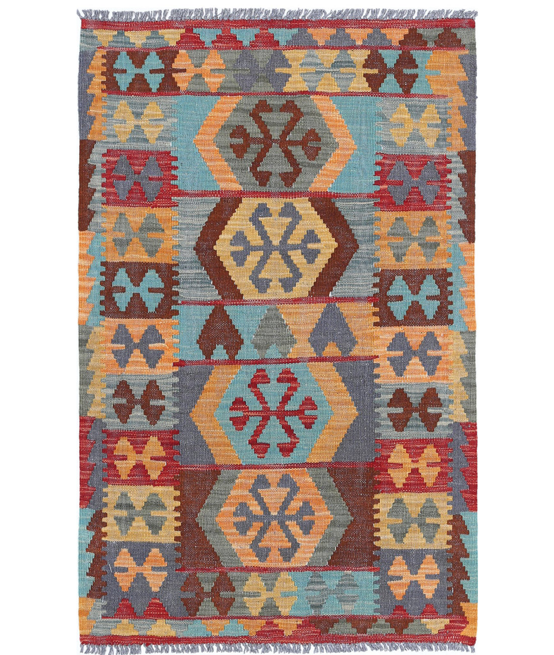 Maimana-Kilim 2'6'' X 4'1'' Hand-Knotted Wool Kilim 2'6'' x 4'1'' (75 X 123) / Multi / Multi