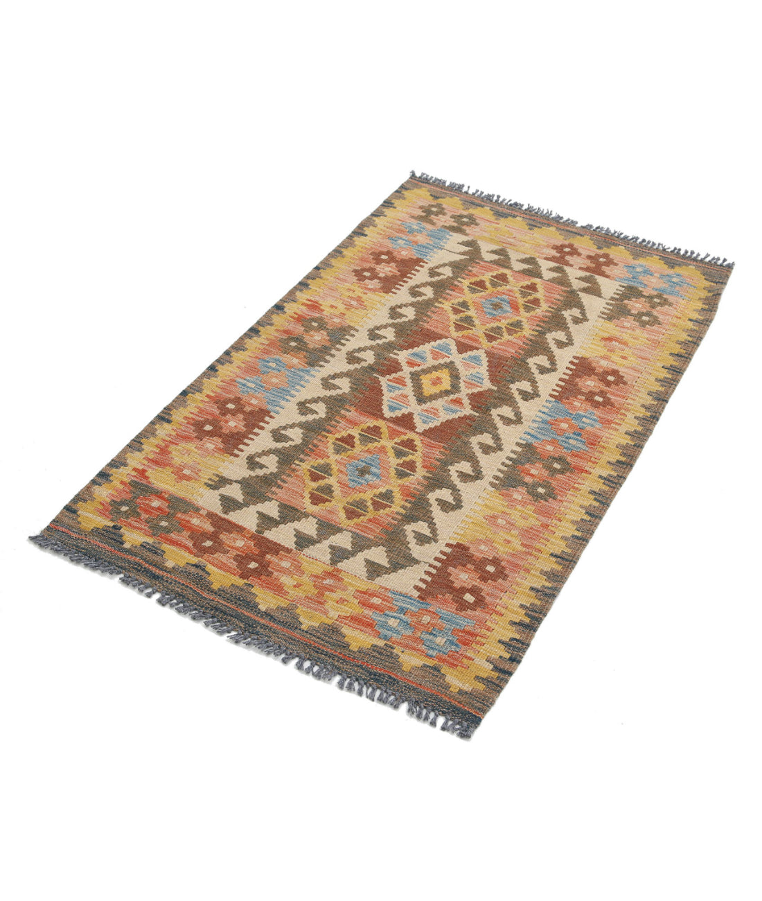 Maimana-Kilim 2'7'' X 4'3'' Hand-Knotted Wool Kilim 2'7'' x 4'3'' (78 X 128) / Multi / Multi