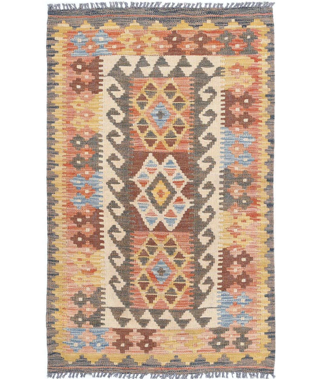 Maimana-Kilim 2'7'' X 4'3'' Hand-Knotted Wool Kilim 2'7'' x 4'3'' (78 X 128) / Multi / Multi