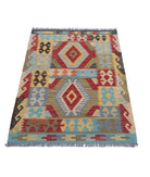 Maimana-Kilim 2'8'' X 4'2'' Hand-Knotted Wool Kilim 2'8'' x 4'2'' (80 X 125) / Multi / Multi