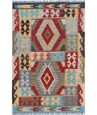 Maimana-Kilim 2'8'' X 4'2'' Hand-Knotted Wool Kilim 2'8'' x 4'2'' (80 X 125) / Multi / Multi