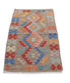 Maimana-Kilim 2'2'' X 4'2'' Hand-Knotted Wool Kilim 2'2'' x 4'2'' (65 X 125) / Multi / Multi