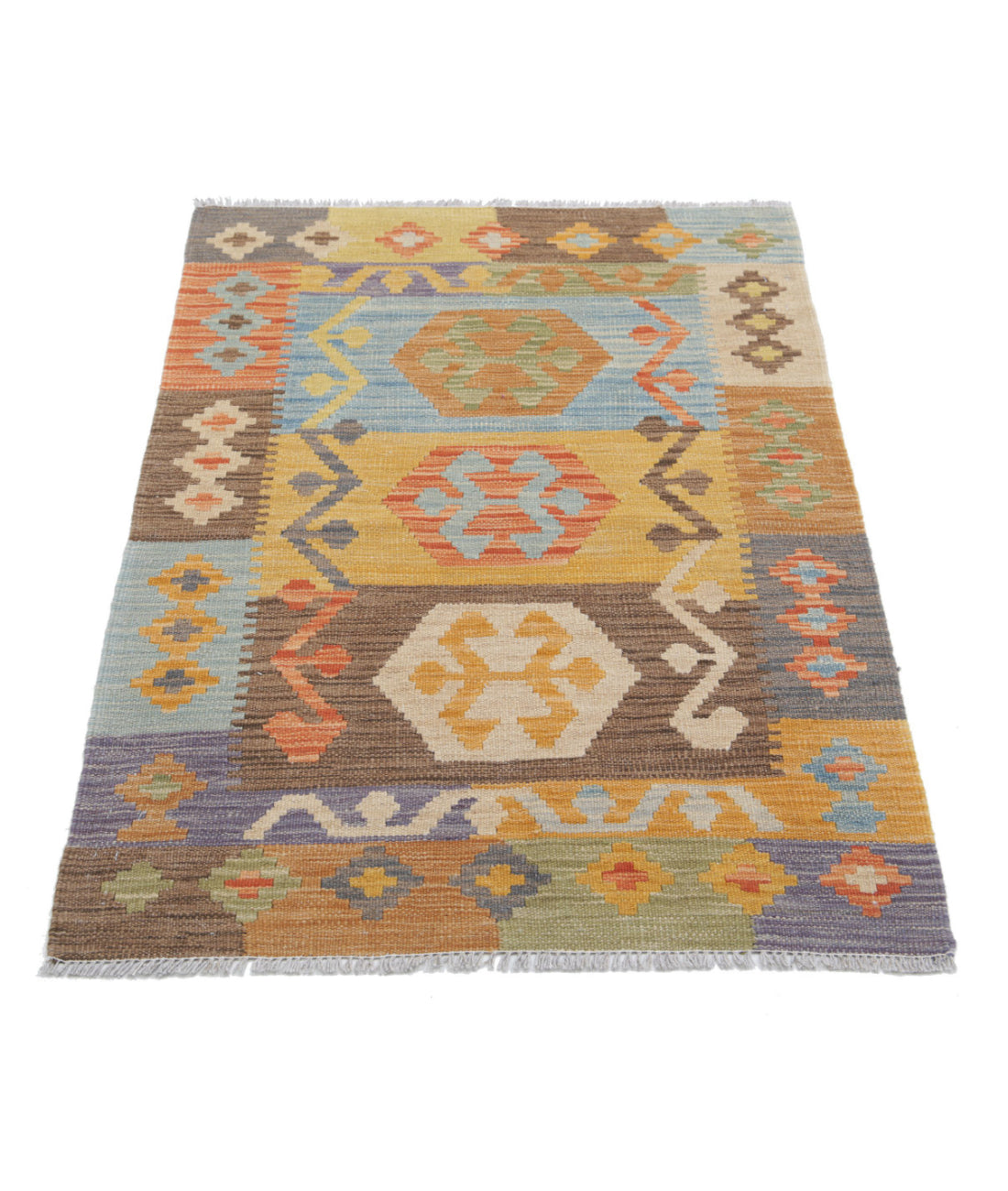 Maimana-Kilim 2'8'' X 4'1'' Hand-Knotted Wool Kilim 2'8'' x 4'1'' (80 X 123) / Multi / Multi