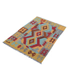 Maimana-Kilim 2'8'' X 4'0'' Hand-Knotted Wool Kilim 2'8'' x 4'0'' (80 X 120) / Multi / Multi