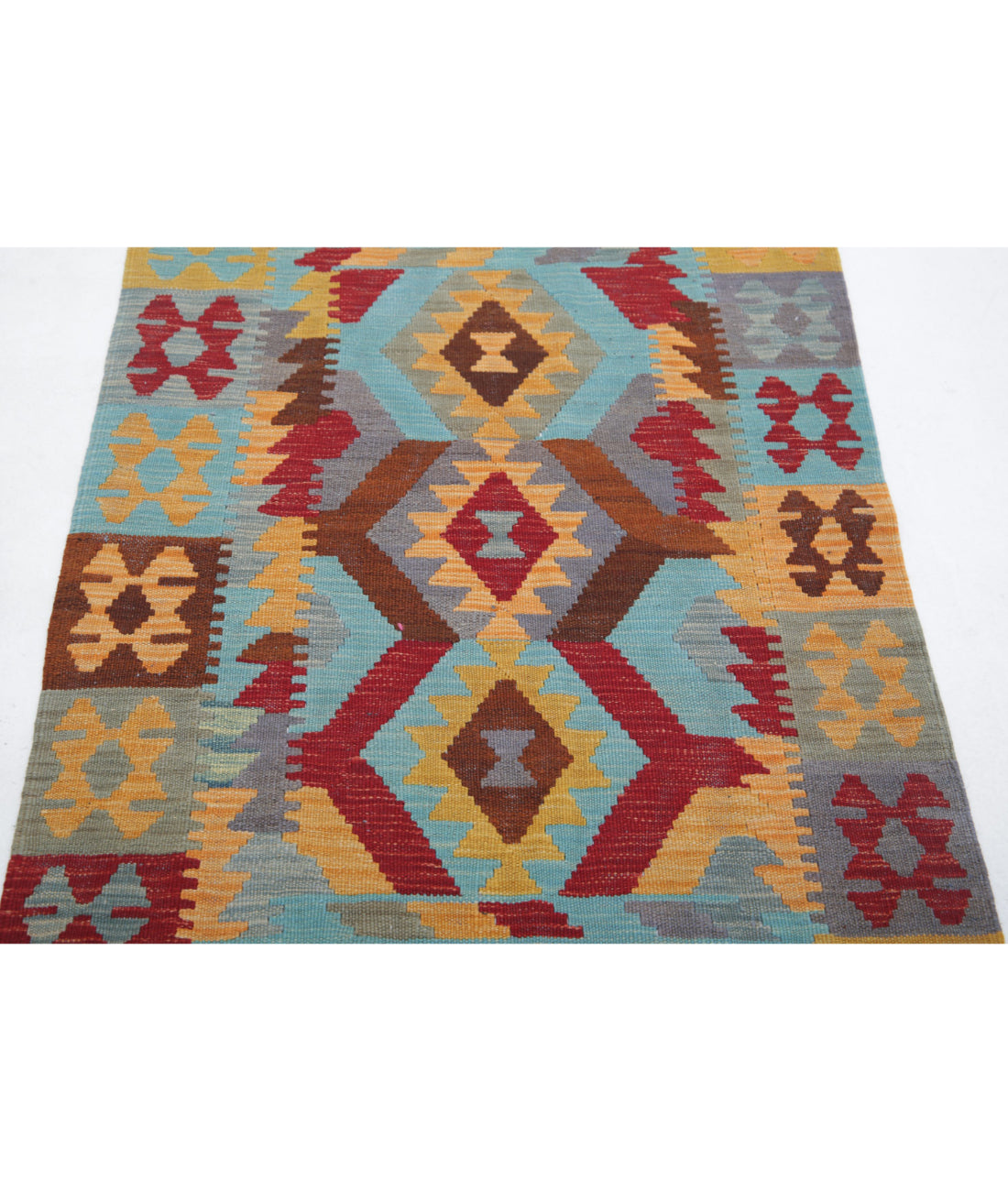 Maimana-Kilim 2'8'' X 4'0'' Hand-Knotted Wool Kilim 2'8'' x 4'0'' (80 X 120) / Multi / Multi