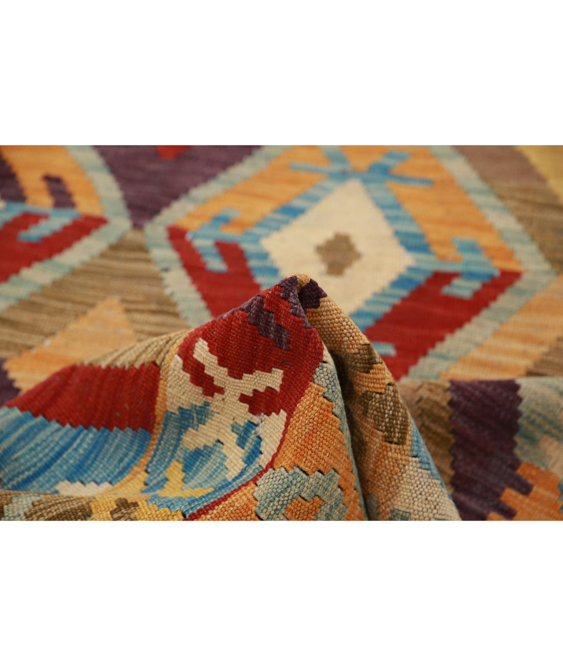 Maimana-Kilim 3'2'' X 5'2'' Hand-Knotted Wool Kilim 3'2'' x 5'2'' (95 X 155) / Multi / Multi