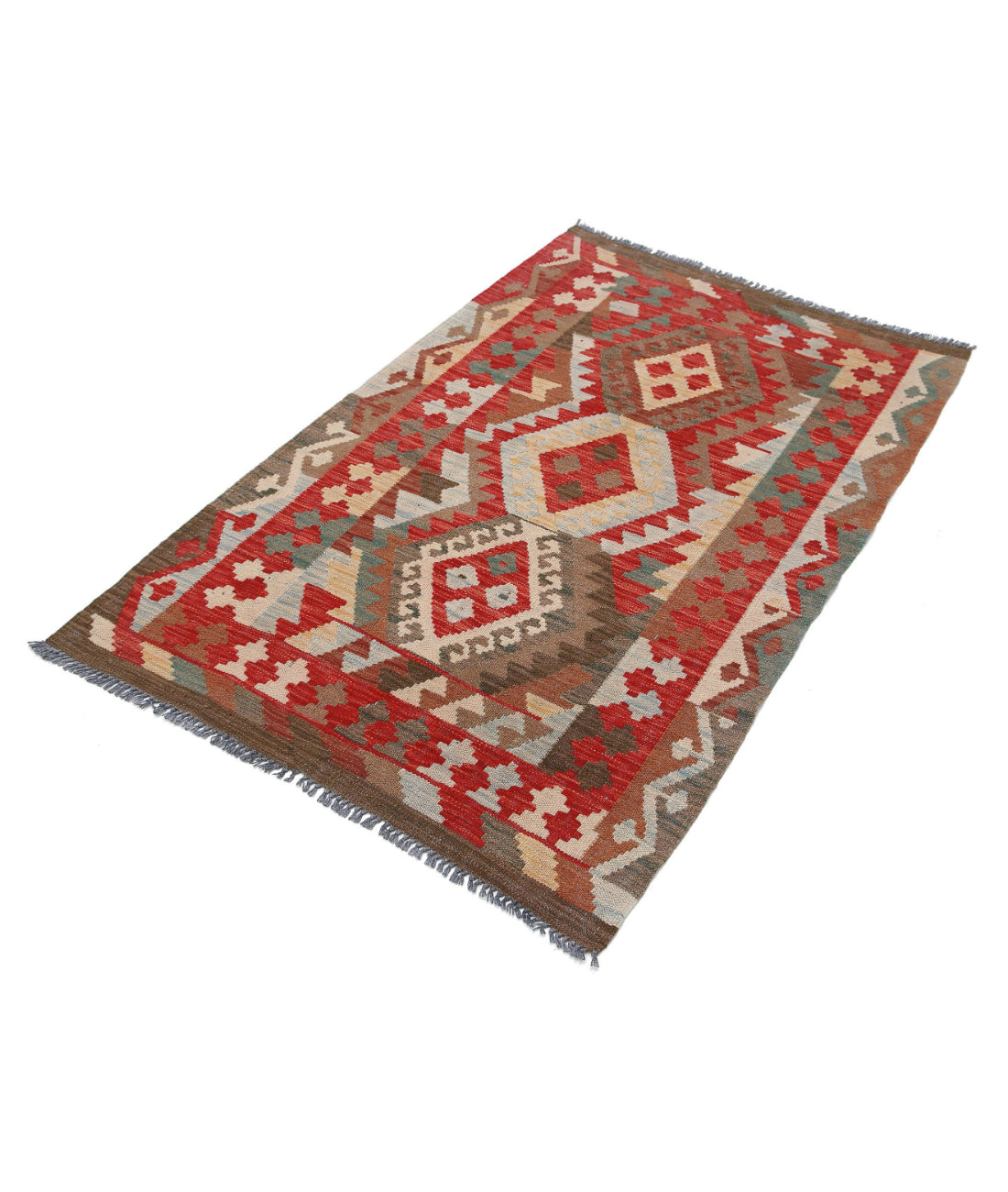 Maimana-Kilim 3'2'' X 4'10'' Hand-Knotted Wool Kilim 3'2'' x 4'10'' (95 X 145) / Multi / Multi