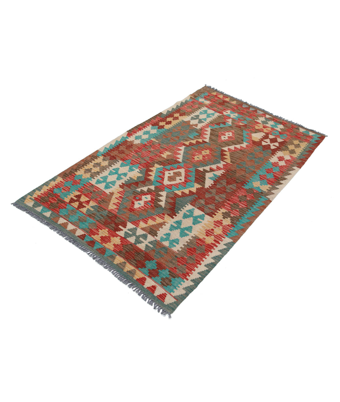 Maimana-Kilim 3'1'' X 5'1'' Hand-Knotted Wool Kilim 3'1'' x 5'1'' (93 X 153) / Multi / Multi