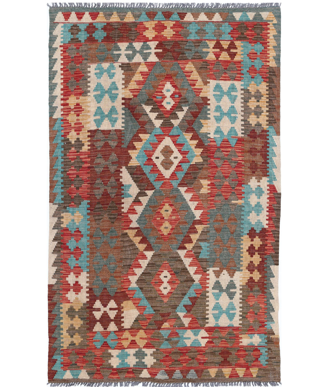 Maimana-Kilim 3'1'' X 5'1'' Hand-Knotted Wool Kilim 3'1'' x 5'1'' (93 X 153) / Multi / Multi