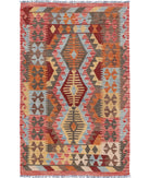 Maimana-Kilim 3'2'' X 4'10'' Hand-Knotted Wool Kilim 3'2'' x 4'10'' (95 X 145) / Multi / Multi