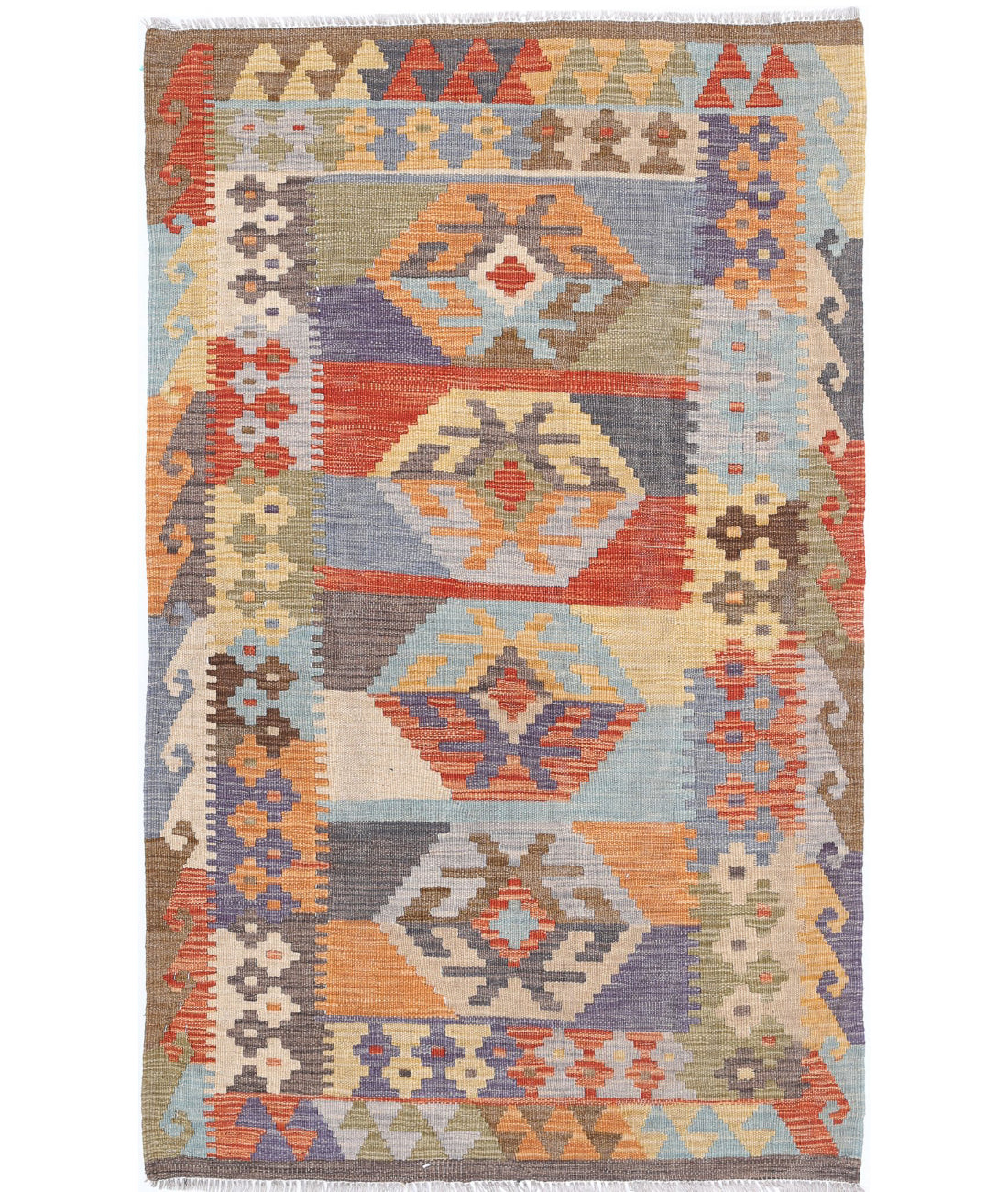 Maimana-Kilim 3'1'' X 5'1'' Hand-Knotted Wool Kilim 3'1'' x 5'1'' (93 X 153) / Multi / Multi