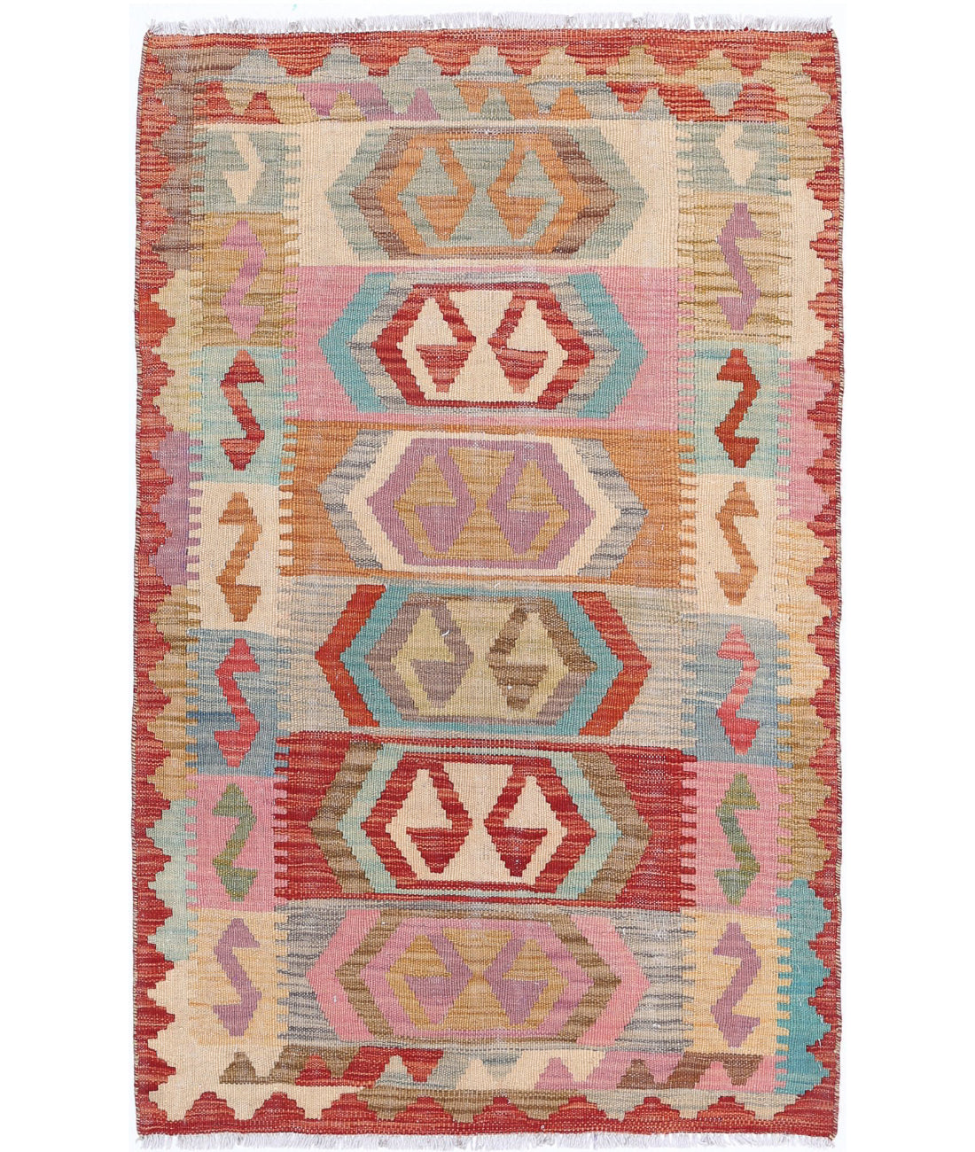 Maimana-Kilim 2'8'' X 4'2'' Hand-Knotted Wool Kilim 2'8'' x 4'2'' (80 X 125) / Multi / Multi