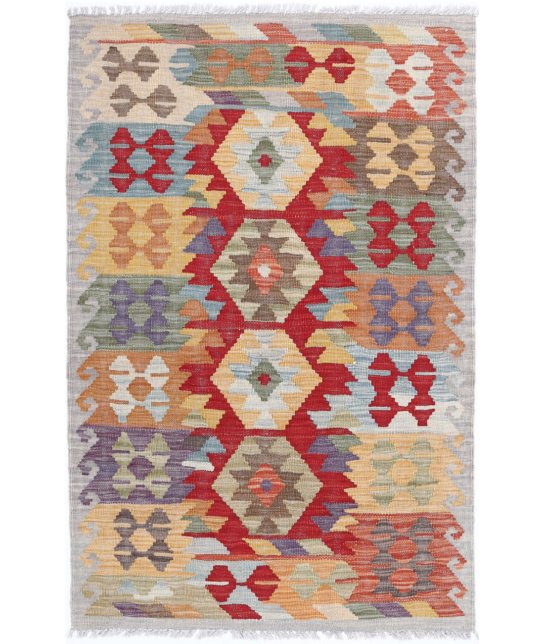 Maimana-Kilim 2'8'' X 4'1'' Hand-Knotted Wool Kilim 2'8'' x 4'1'' (80 X 123) / Multi / Multi