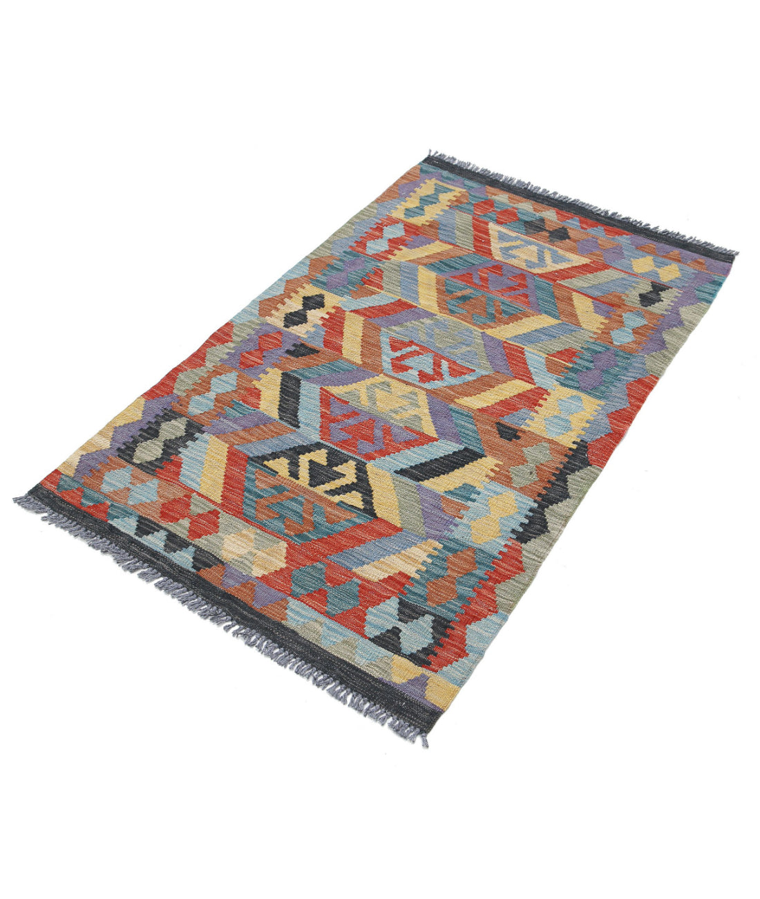 Maimana-Kilim 2'6'' X 4'2'' Hand-Knotted Wool Kilim 2'6'' x 4'2'' (75 X 125) / Multi / Multi