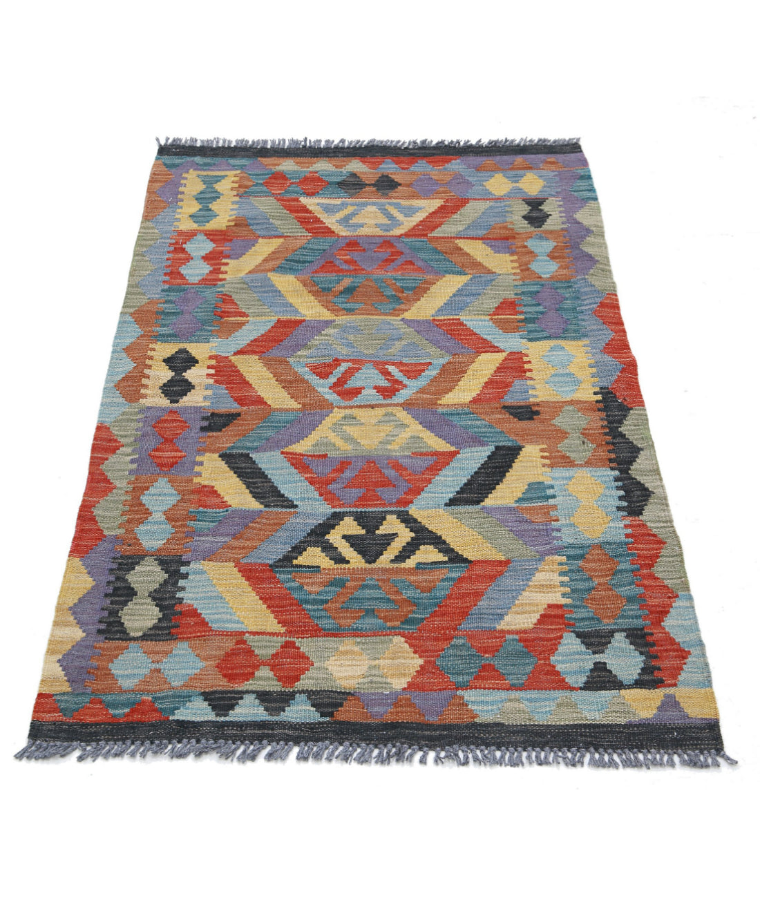 Maimana-Kilim 2'6'' X 4'2'' Hand-Knotted Wool Kilim 2'6'' x 4'2'' (75 X 125) / Multi / Multi