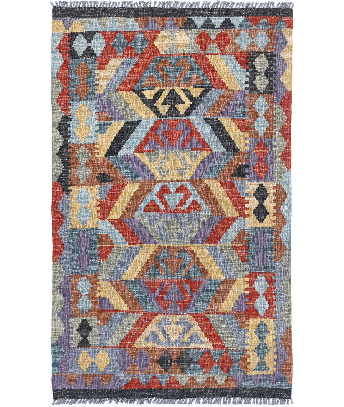 Maimana-Kilim 2'6'' X 4'2'' Hand-Knotted Wool Kilim 2'6'' x 4'2'' (75 X 125) / Multi / Multi