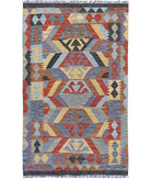 Maimana-Kilim 2'6'' X 4'2'' Hand-Knotted Wool Kilim 2'6'' x 4'2'' (75 X 125) / Multi / Multi