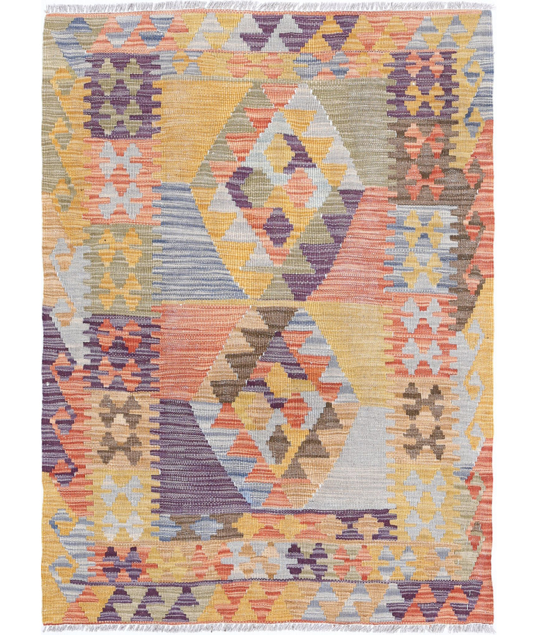 Maimana-Kilim 2'8'' X 3'10'' Hand-Knotted Wool Kilim 2'8'' x 3'10'' (80 X 115) / Multi / Multi