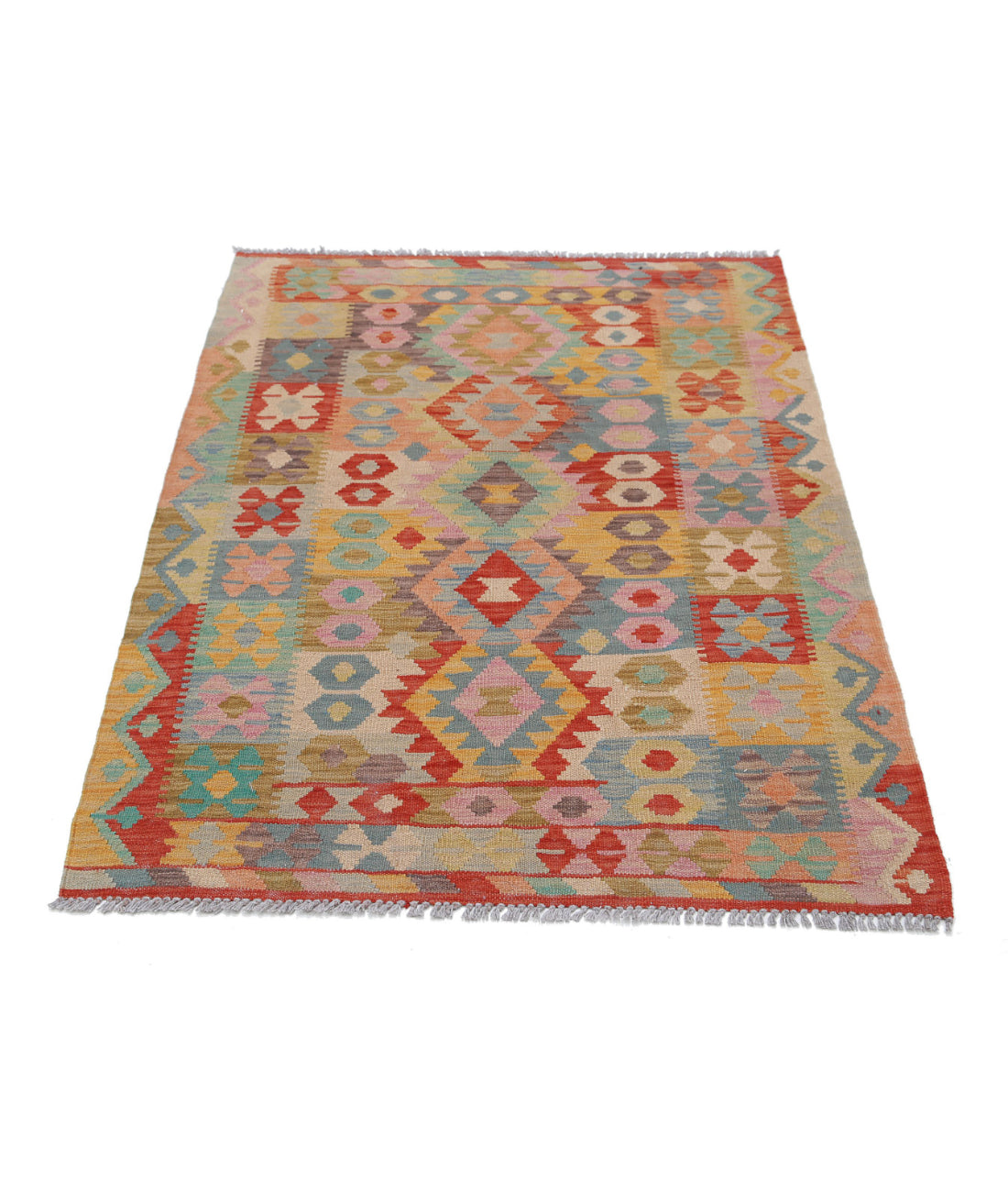 Maimana-Kilim 3'4'' X 4'10'' Hand-Knotted Wool Kilim 3'4'' x 4'10'' (100 X 145) / Multi / Multi