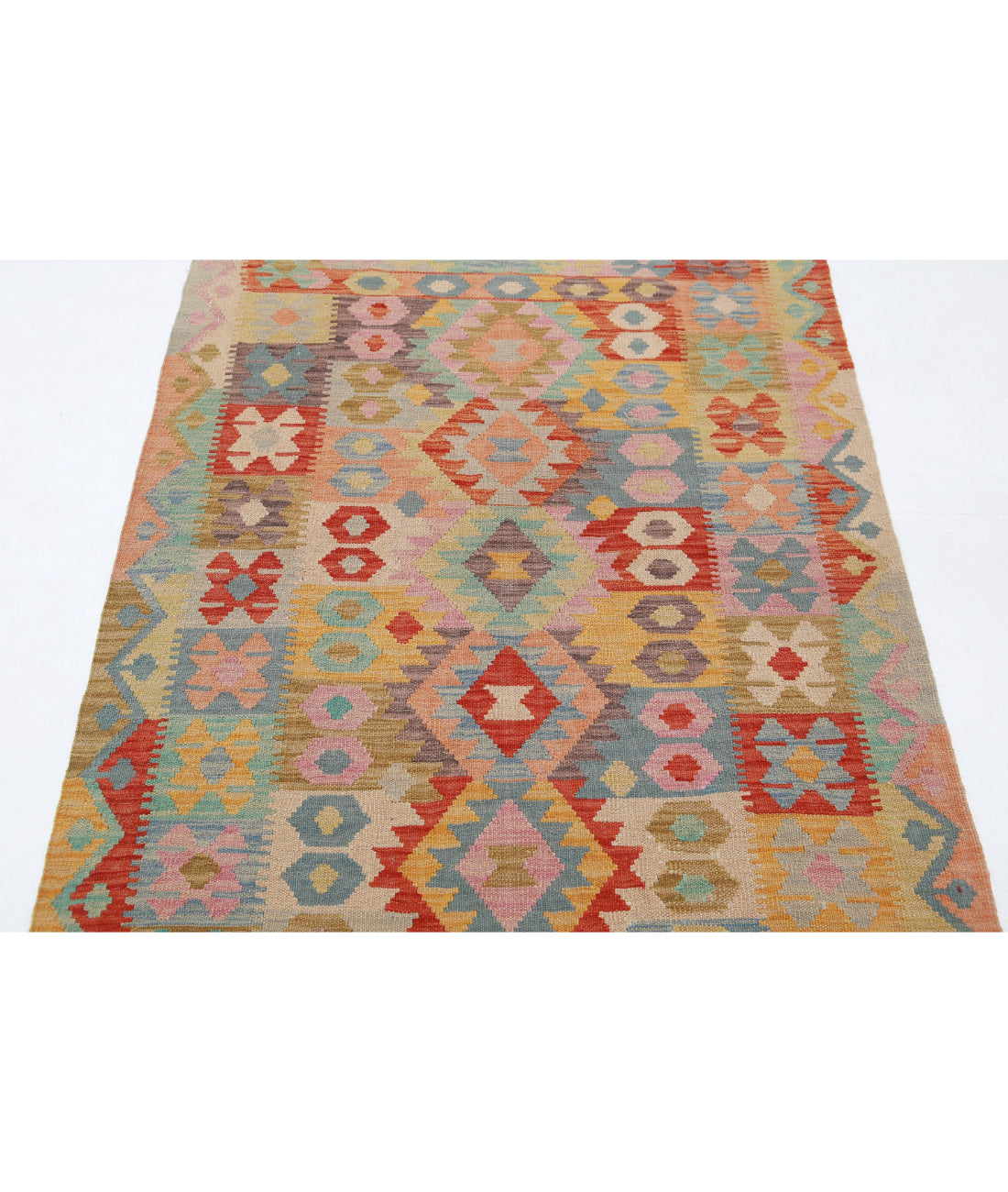 Maimana-Kilim 3'4'' X 4'10'' Hand-Knotted Wool Kilim 3'4'' x 4'10'' (100 X 145) / Multi / Multi