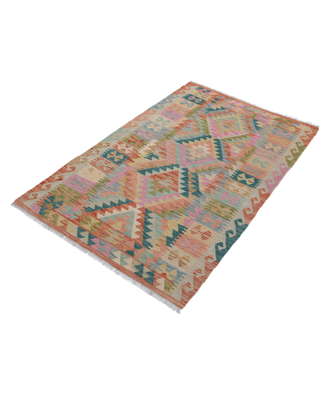 Maimana-Kilim 3'3'' X 5'2'' Hand-Knotted Wool Kilim 3'3'' x 5'2'' (98 X 155) / Multi / Multi