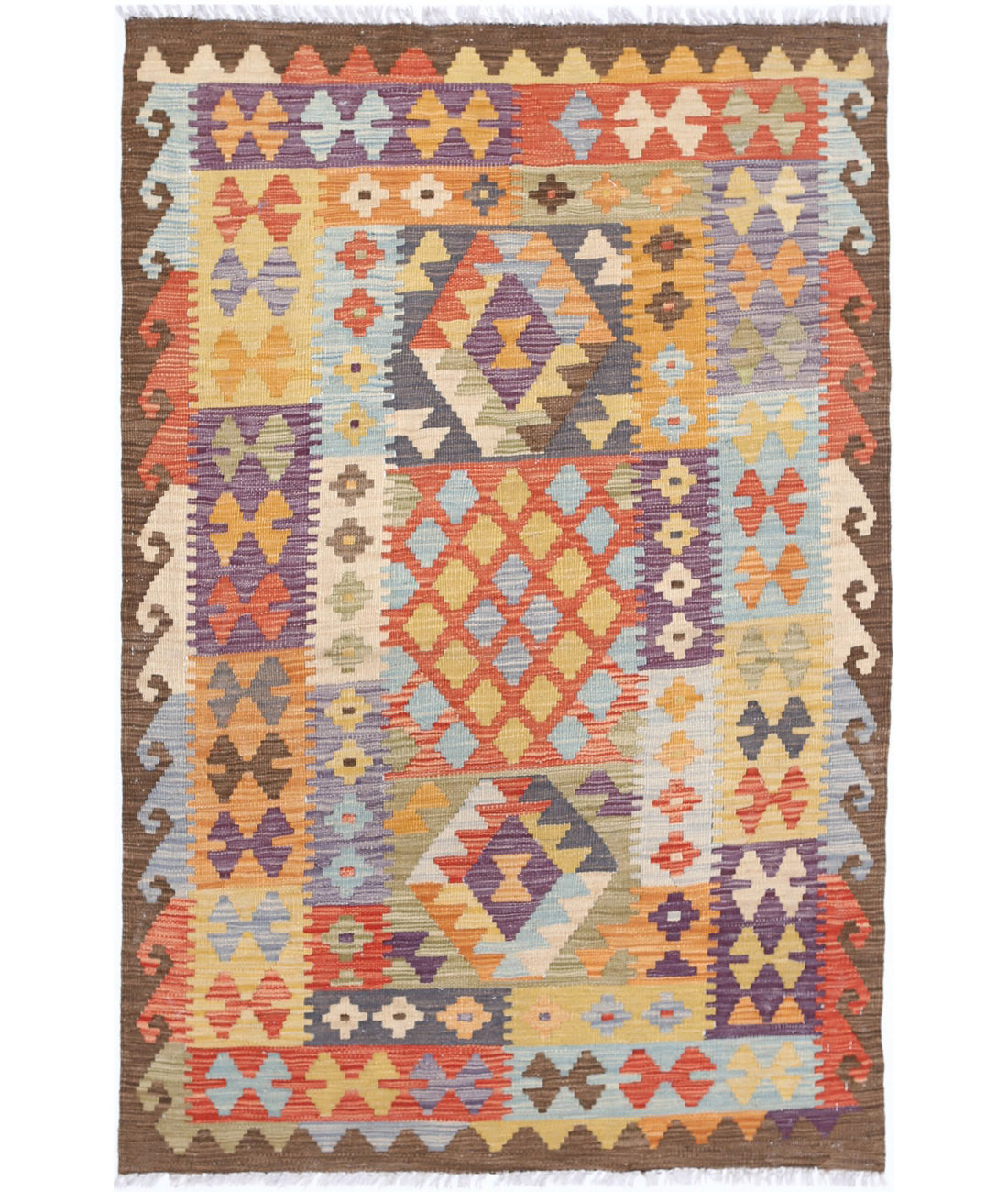 Maimana-Kilim 3'4'' X 5'0'' Hand-Knotted Wool Kilim 3'4'' x 5'0'' (100 X 150) / Multi / Multi