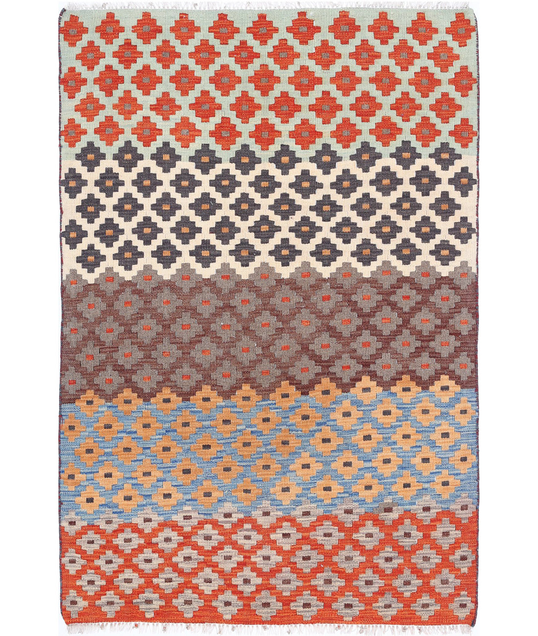 Maimana-Kilim 3'1'' X 4'8'' Hand-Knotted Wool Kilim 3'1'' x 4'8'' (93 X 140) / Multi / Multi