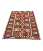 Maimana-Kilim 3'8'' X 5'5'' Hand-Knotted Wool Kilim 3'8'' x 5'5'' (110 X 163) / Rust / Rust