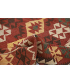 Maimana-Kilim 3'8'' X 5'5'' Hand-Knotted Wool Kilim 3'8'' x 5'5'' (110 X 163) / Rust / Rust