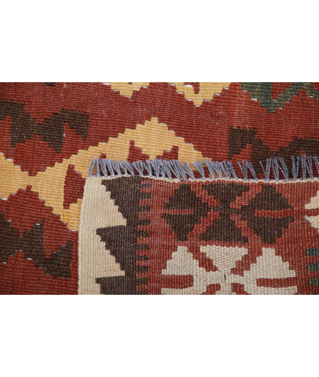 Maimana-Kilim 3'8'' X 5'5'' Hand-Knotted Wool Kilim 3'8'' x 5'5'' (110 X 163) / Rust / Rust