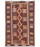 Maimana-Kilim 3'8'' X 5'5'' Hand-Knotted Wool Kilim 3'8'' x 5'5'' (110 X 163) / Rust / Rust