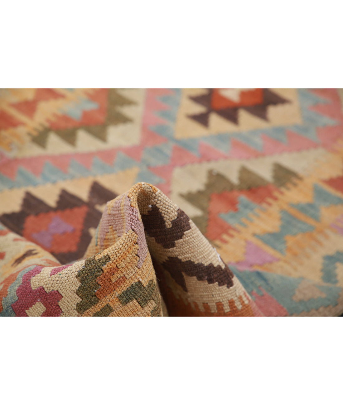 Maimana-Kilim 3'3'' X 6'3'' Hand-Knotted Wool Kilim 3'3'' x 6'3'' (98 X 188) / Multi / Multi