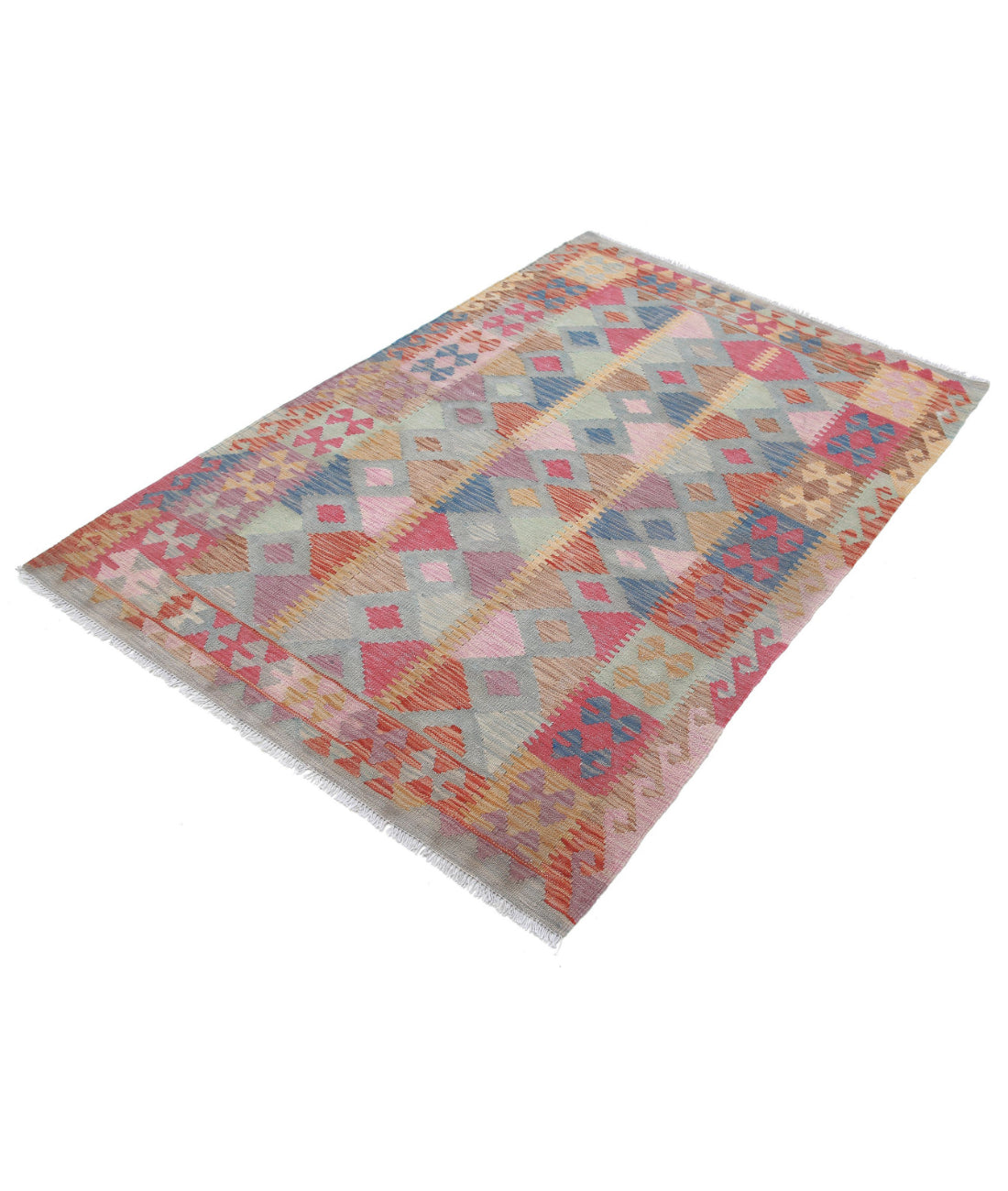 Maimana-Kilim 3'11'' X 5'9'' Hand-Knotted Wool Kilim 3'11'' x 5'9'' (118 X 173) / Multi / Multi