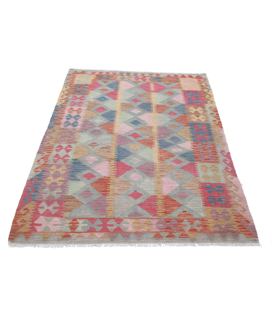 Maimana-Kilim 3'11'' X 5'9'' Hand-Knotted Wool Kilim 3'11'' x 5'9'' (118 X 173) / Multi / Multi