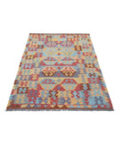 Maimana-Kilim 3'8'' X 5'8'' Hand-Knotted Wool Kilim 3'8'' x 5'8'' (110 X 170) / Multi / Multi