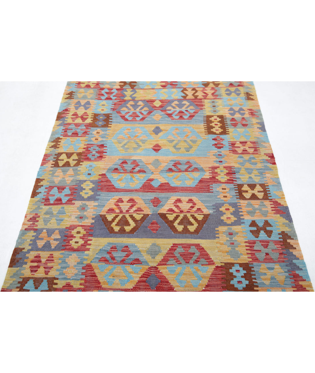 Maimana-Kilim 3'8'' X 5'8'' Hand-Knotted Wool Kilim 3'8'' x 5'8'' (110 X 170) / Multi / Multi