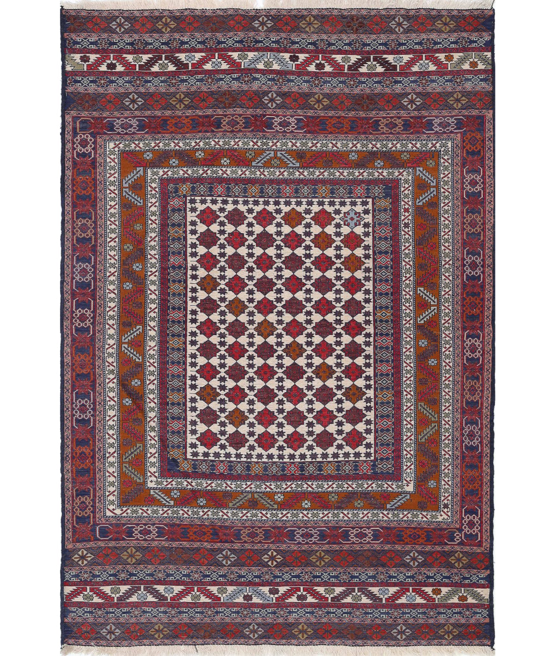 Maliki-Kilim 3'8'' X 5'6'' Hand-Woven Wool Kilim 3'8'' x 5'6'' (110 X 165) / Multi / Multi