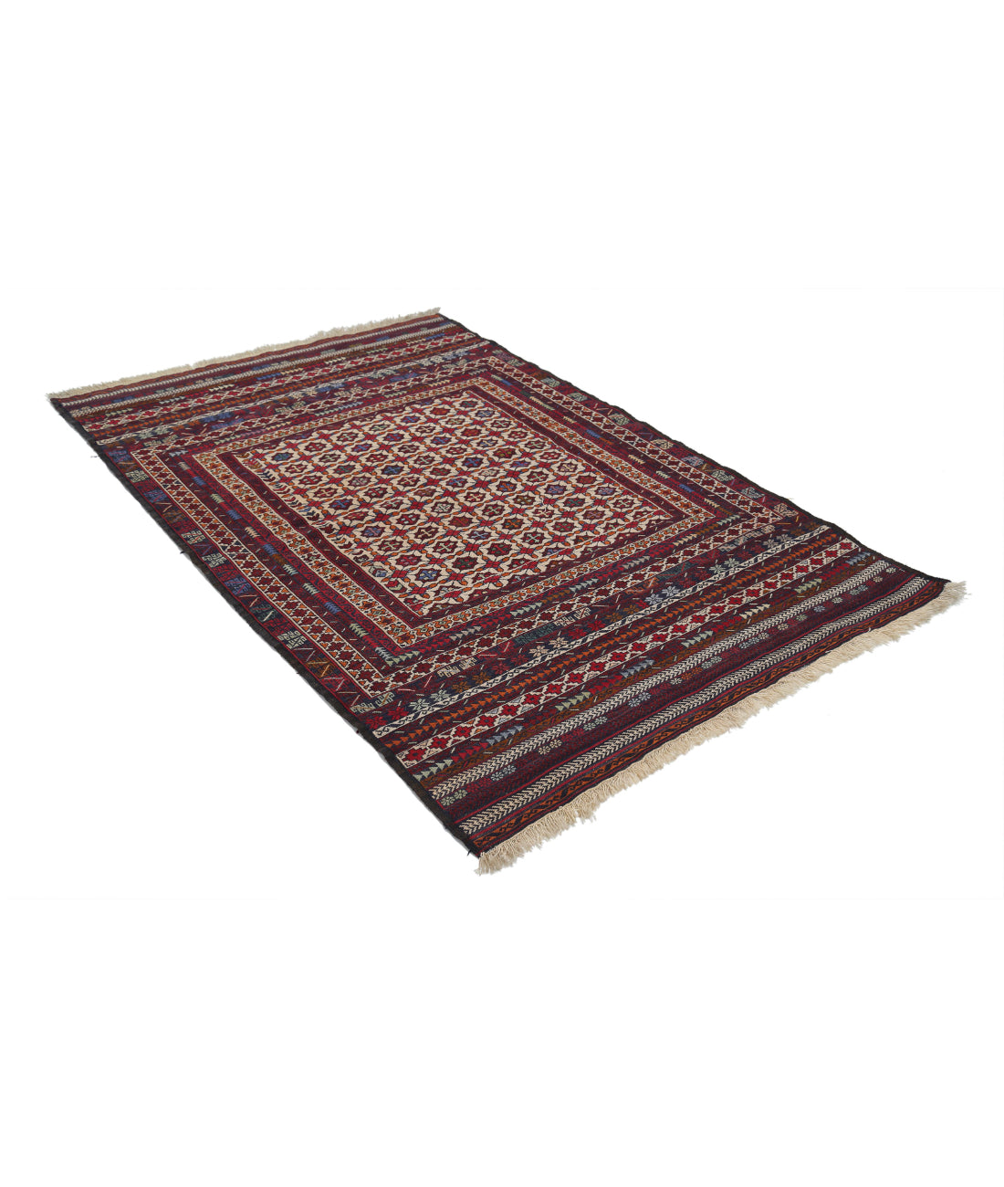 Maliki-Kilim 4'0'' X 6'2'' Hand-Woven Wool Kilim 4'0'' x 6'2'' (120 X 185) / Multi / Multi